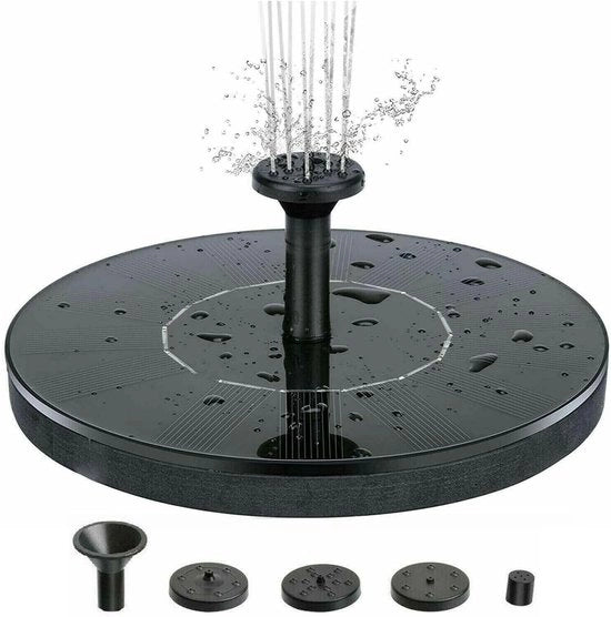 Fontana solare per giardini alimentata da energia solare con 4 getti, gioco acquatico galleggiante per laghetti e piscine