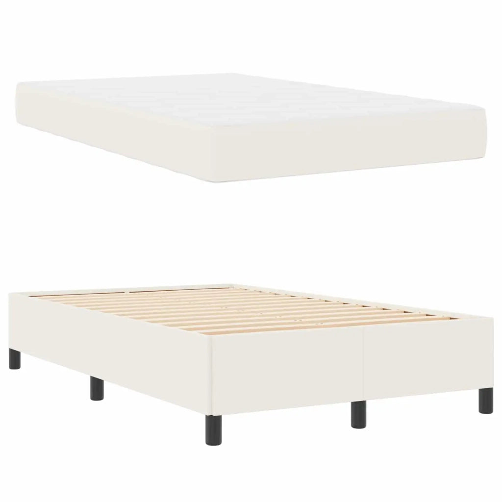 Struttura del letto con materasso Crema 120 x 200 cm Tessuto 3399117