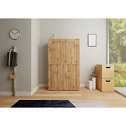 Credenza alta moderna 4 ante 100x35x165 cm Elios - Quercia Natura