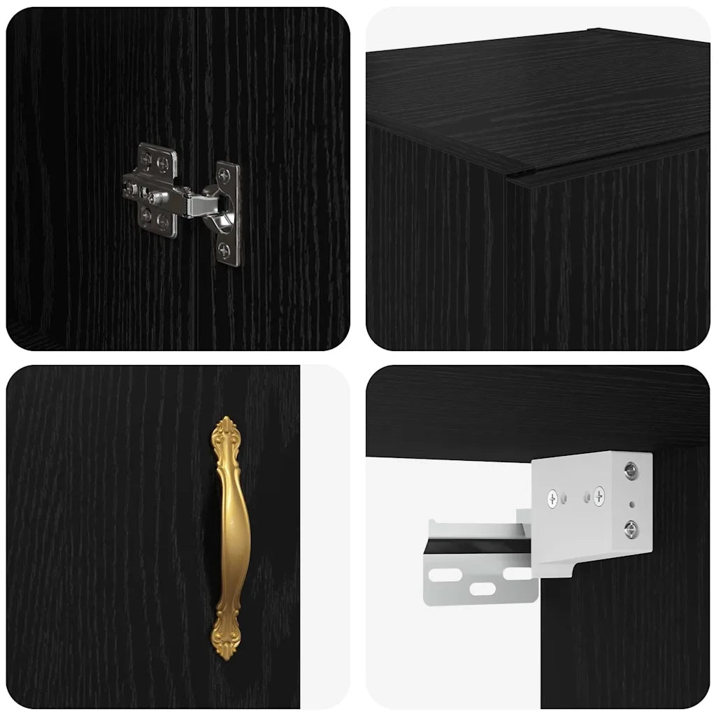 Pensile Rovere Nero 69,5 x 34 x 90 cm Legno multistrato