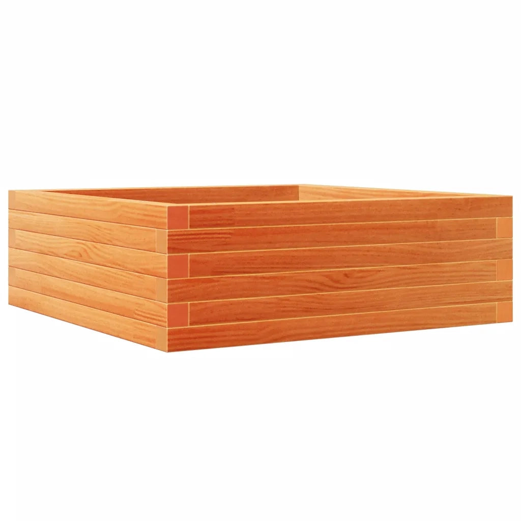 Fioriera Giardino-Vaso da Esterno-Contenitore per Piante Marrone Cera 70x70x23 cm Legno Massello Pino