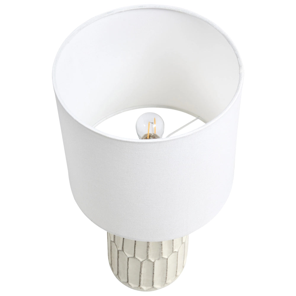 Lampada da tavolo con base in ceramica bianca e paralume in lino Lampada da comodino per il salotto del corridoio
