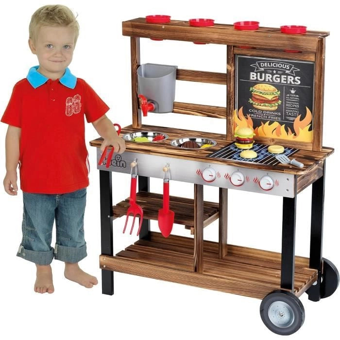 Cucina estiva in legno da picnic in spiaggia con 23 accessori - Klein - 2368