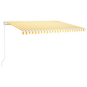 Tenda da Sole | Tenda parasole Retrattile Manuale e LED 400x300cm Gialla Bianca