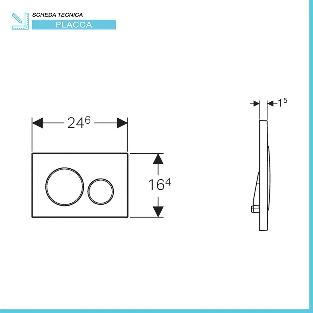 Geberit placca di comando Sigma 20 doppio tasto bianco/cromo satinato