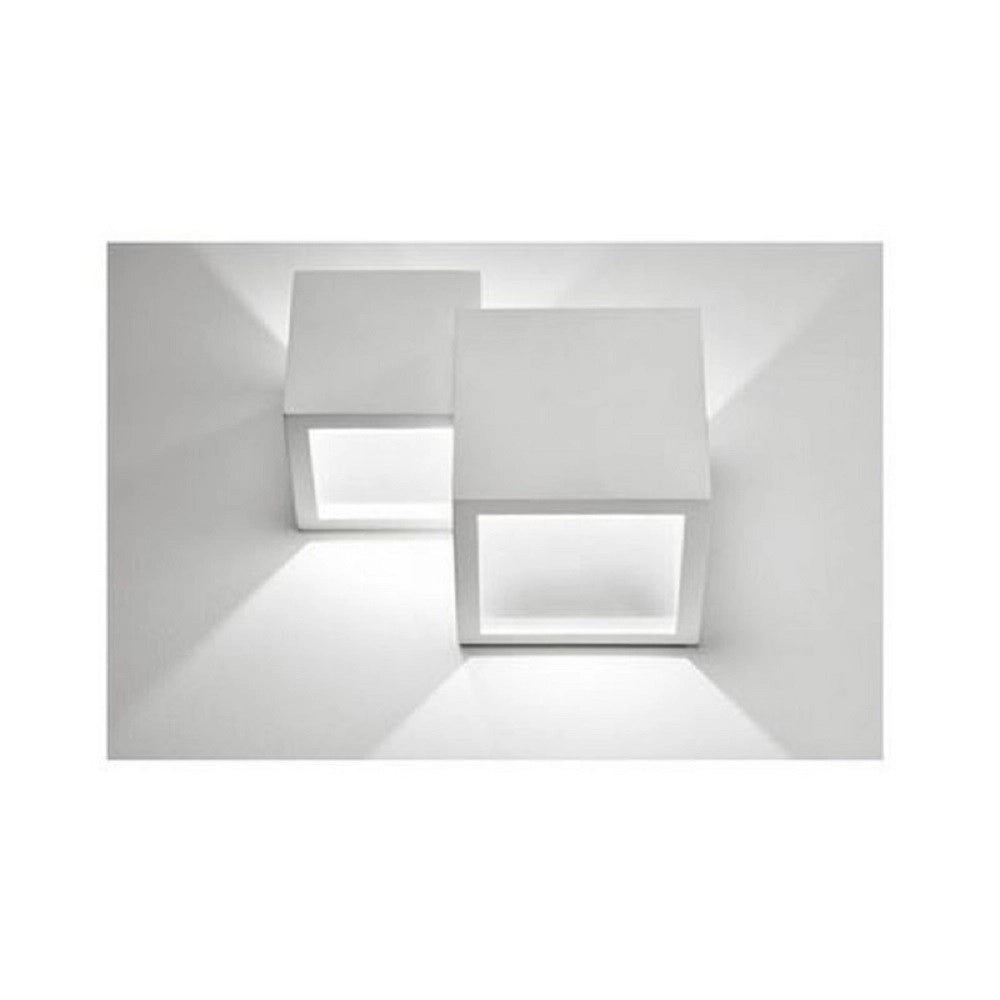 Trade Shop - Applique In Gesso Moderno 2 Cubi A Doppia Emissione Luce Contemporanea G9 Gs-e74 -