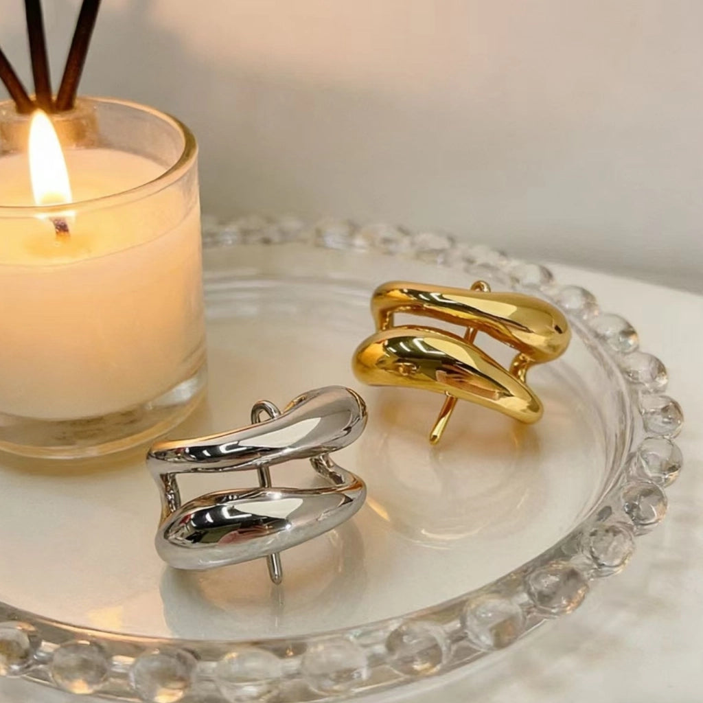 Accessorio per capelli in metallo a doppio strato, in stile francese, delicato e raffinato.