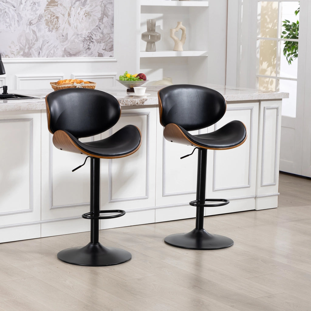 SGABELLO BAR Girevole Regolabile in Altezza 51x50x93-103,5 cm PU Nero