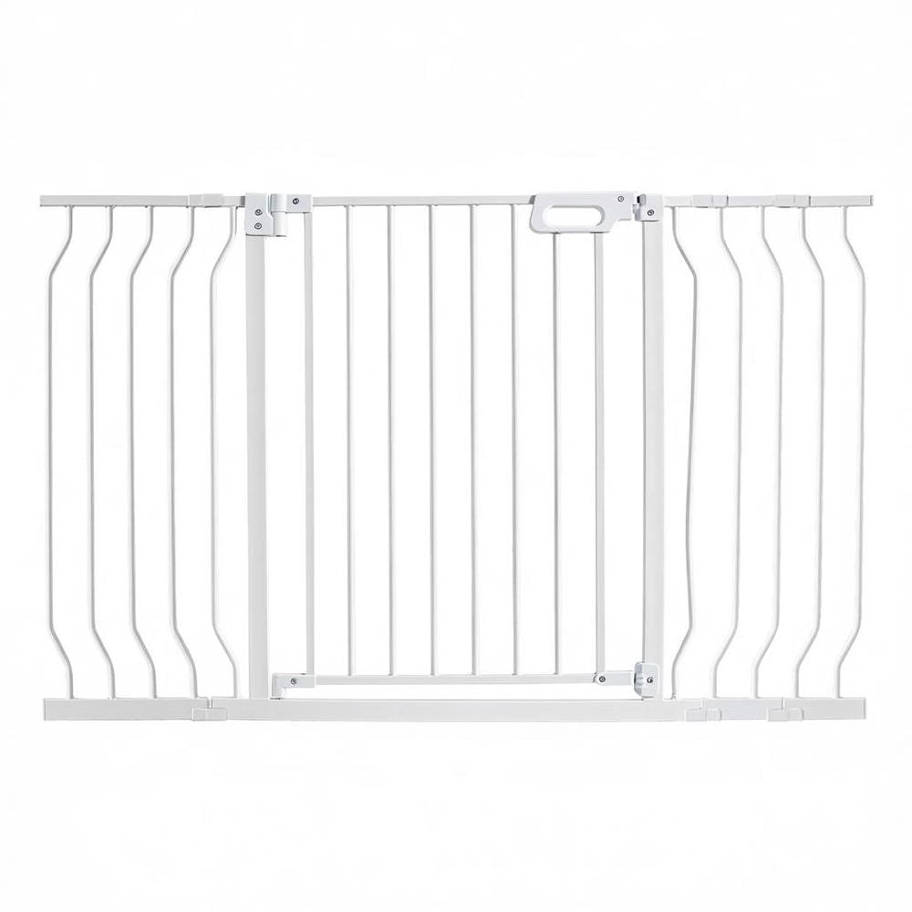 Cancelletto Sicurezza 75-129cm Altezza 76cm Bambini Scale Porte Corridoi Senza Forare Apertura 180 Gradi Bianco