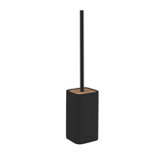 Scopino WC con ciuffo in setole d'appoggio in resina e bambù 1333 Gedy serie NINFEA Nero Matt