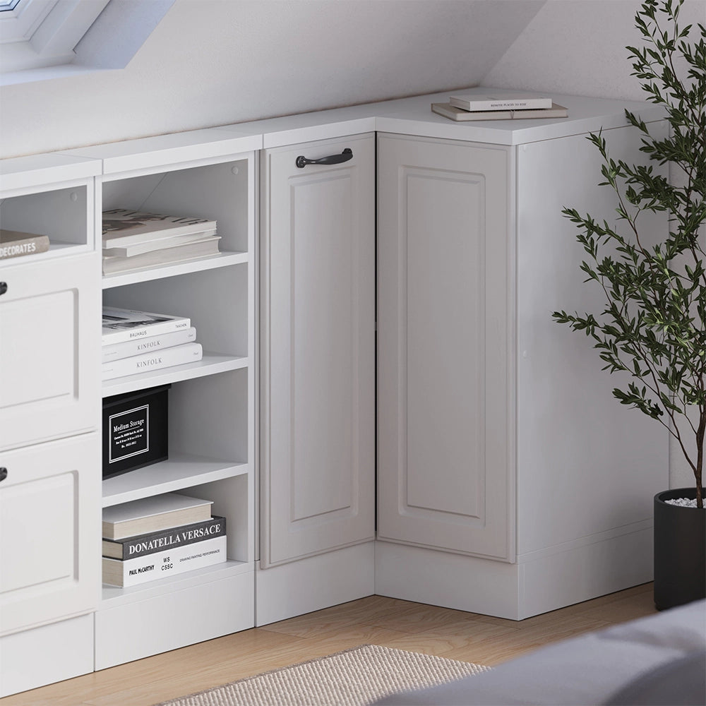 Mobile sottotetto Mobile angolare Rion Bianco rustico/Bianco 75.6 x 83.8 cm con 1 porta Vicco