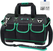 Gereedschapstas acqua resistente, 47 x 27 x 31 cm, tas per strumenti con collo ampio e grande capacità, tas per strumenti multifunzionale, tas per strumenti professionale per uso domestico, elettricisti e manutenzione
