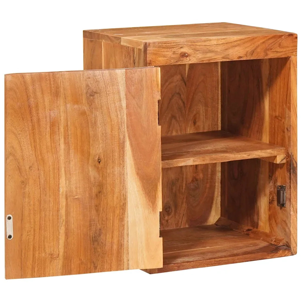 Comodino 2 pz-Set di 2 Tavolino da notte Marrone 35 x 33 x 48 cm Legno Massello di Acacia