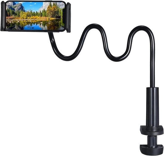 Supporto per smartphone flessibile con collo di cigno e braccio 360° girevole per iPhone, Samsung - Supporto per letto - Supporto per telefono regolabile - Adatto per smartphone da 4-6,5 pollici