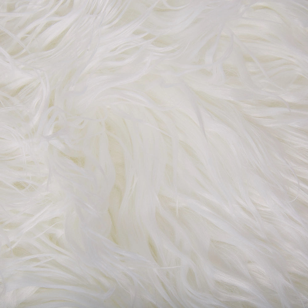 Copripiumino bianco 200 x 220 cm in pelliccia sintetica shaggy fuzzy camera da letto