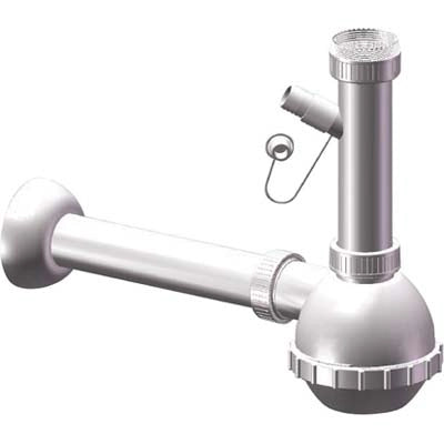 SIFONE PP A BOTTIGLIA 1 VASCA + 1 ATTACCO - BIANCO MM 40/32 11/4- 5 pezzi