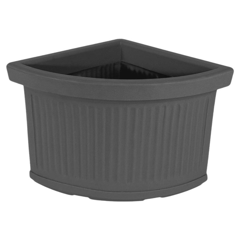 Vaso Fioriera angolare decorativa classica tradizionale 47x47 H38 in polimero resistente antracite per piante per giardini e terrazze - Made in Italy