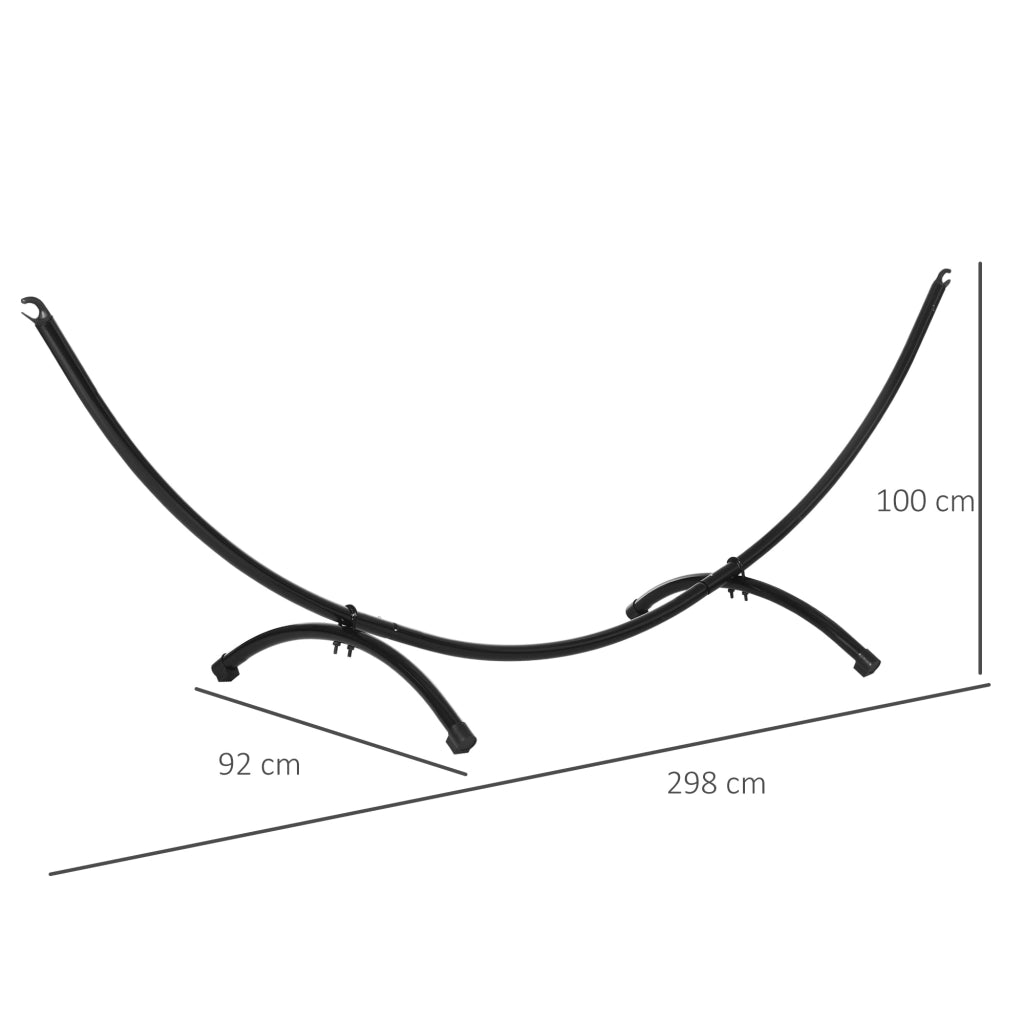 Supporto per Amaca da Giardino ¨C Xylo ¨C Acciaio Nero 300x90x100cm