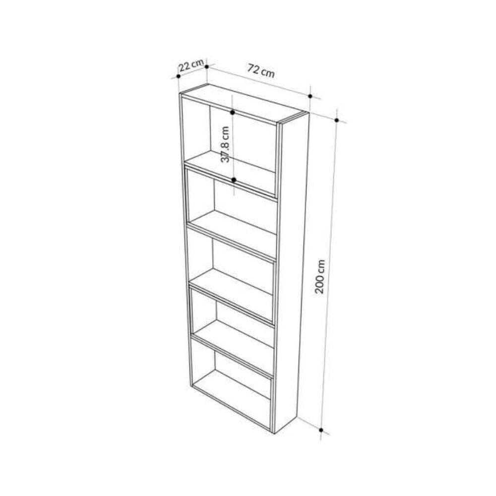 Libreria 72x22x200 cm Wish estensibile angolare rovere