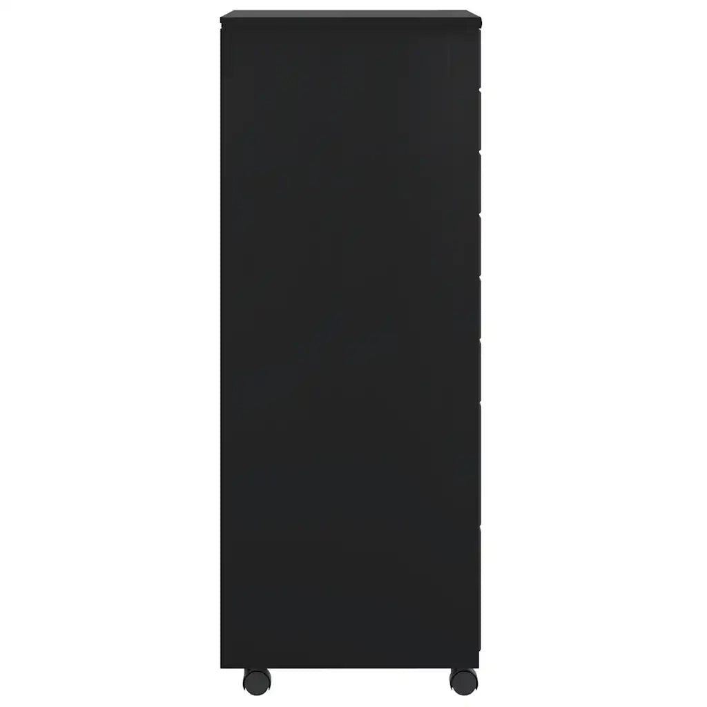 Armadietto Rotante con Cassetti MOSS Nero Legno Massello Pino 4015788