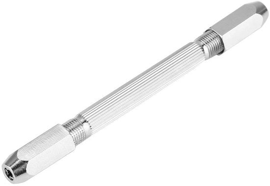 Maniglia antislip per mano professionale con design preciso - punte da 0 a 3 mm - per legno e plastica - set di fori - maniglia in acciaio inossidabile di alta qualità - bianco