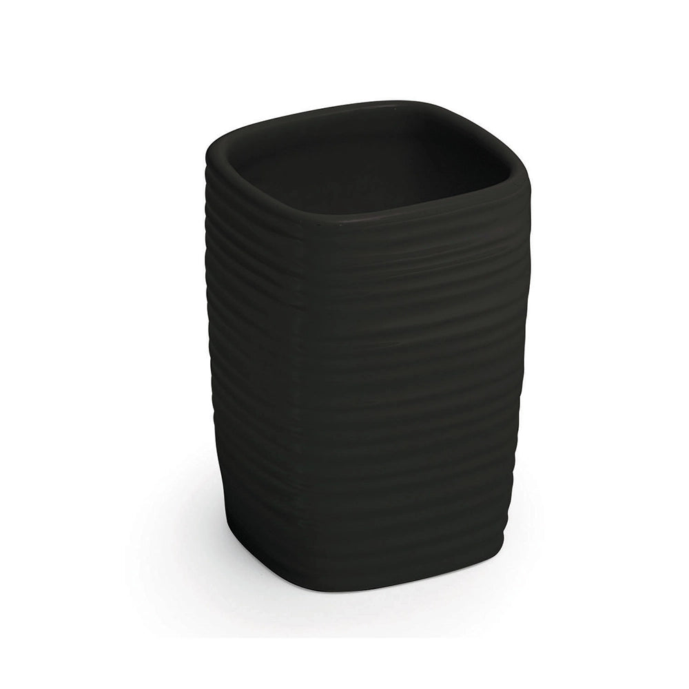 Portaspazzolino Gedy in ceramica nera | Kelly