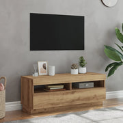 Mobile TV con Luci LED Artigianale 100x35x40 cm Truciolato 856356