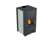 Stufa a legna ventilata Lincar Sofia potenza 7,4kW colore nero