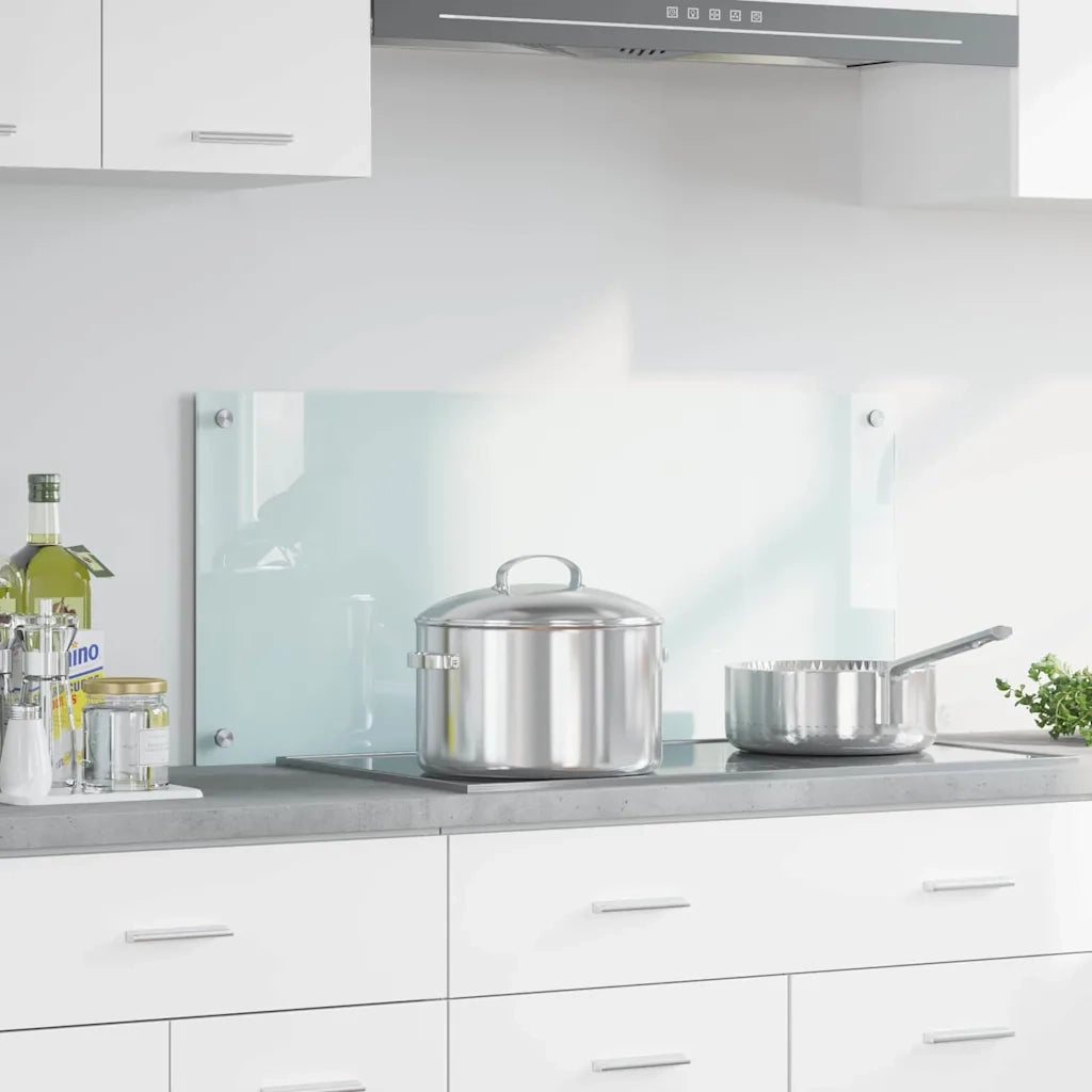 Rivestimento da Cucina-Paraschizzi per Cucina Bianco 90 x 40 cm vetro temperato
