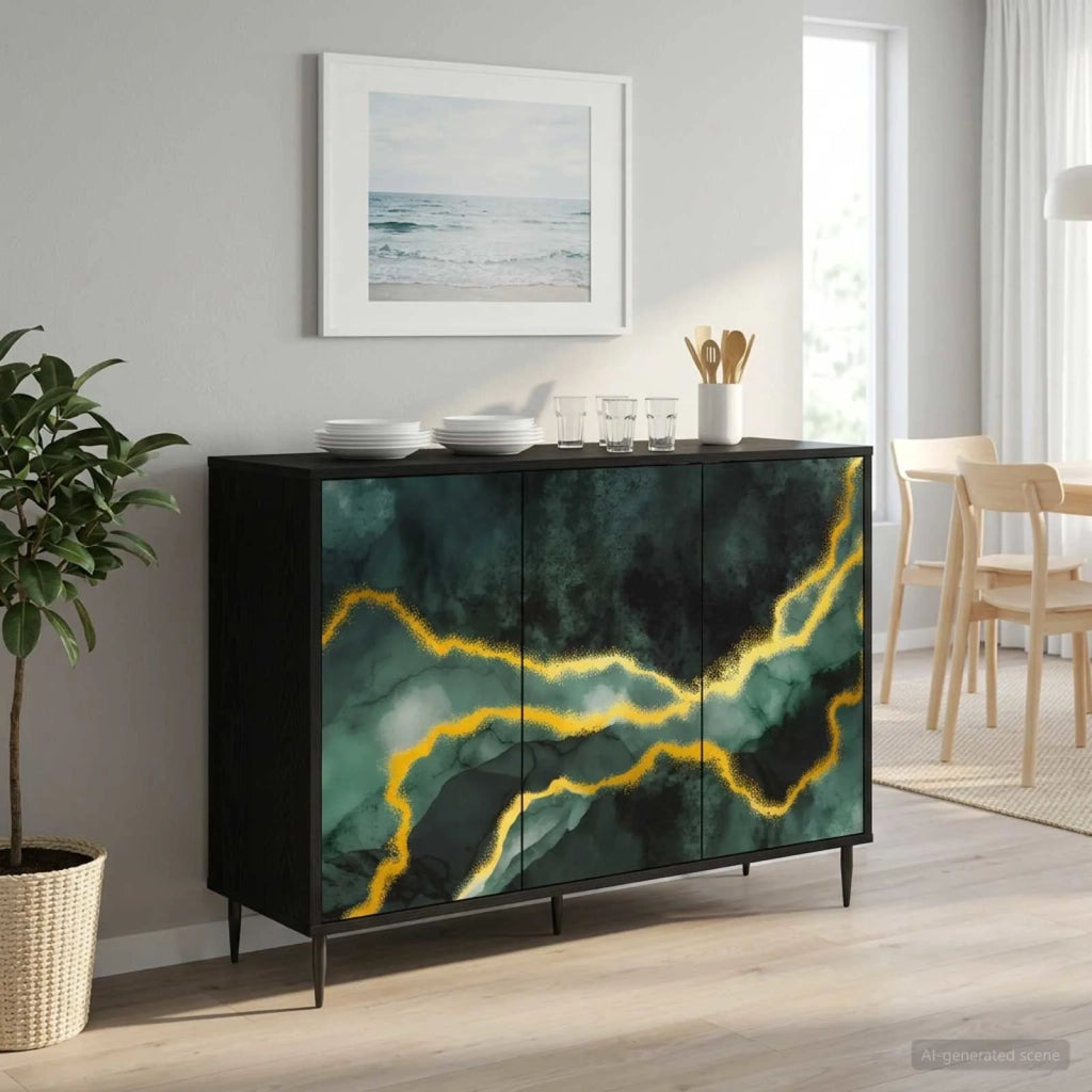 Credenza WIJHE Rovere Nero 102 x 33 x 76 cm 8006974