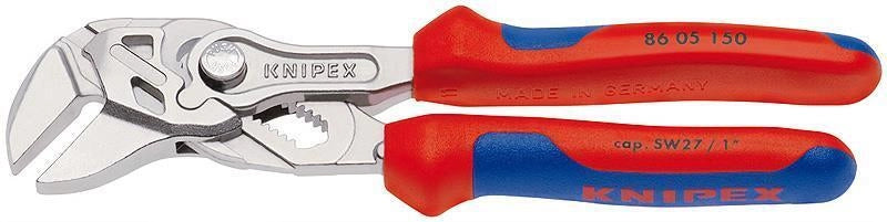 KNIPEX 86 05 150 Pinza Chiave con Impugnature Multicomponente Capacita' 27 mm 14 Regolazioni colore Cromata