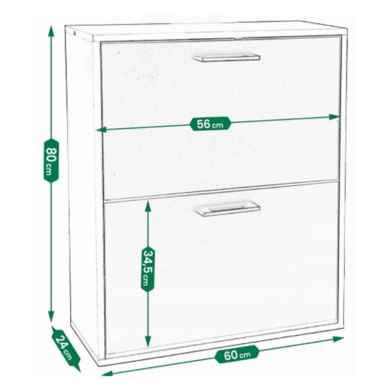 Armadio per scarpe bianco scaffale per scarpe cassettiera guardaroba loft moderno 60 cm