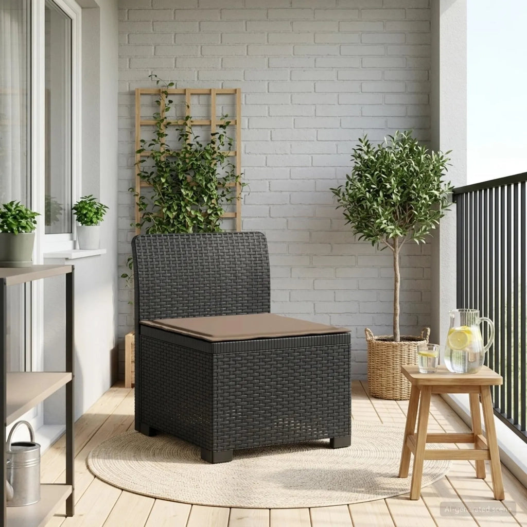 Divano da esterno-Divano da Giardino a 1 Posto con Cuscino Aspetto Rattan PP 808844