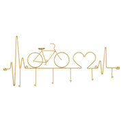 Appendiabiti da muro Bicicletta in metallo dorato