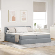 Letto con Contenitore con materasso Grigio chiaro 180 x 200 cm 3370937
