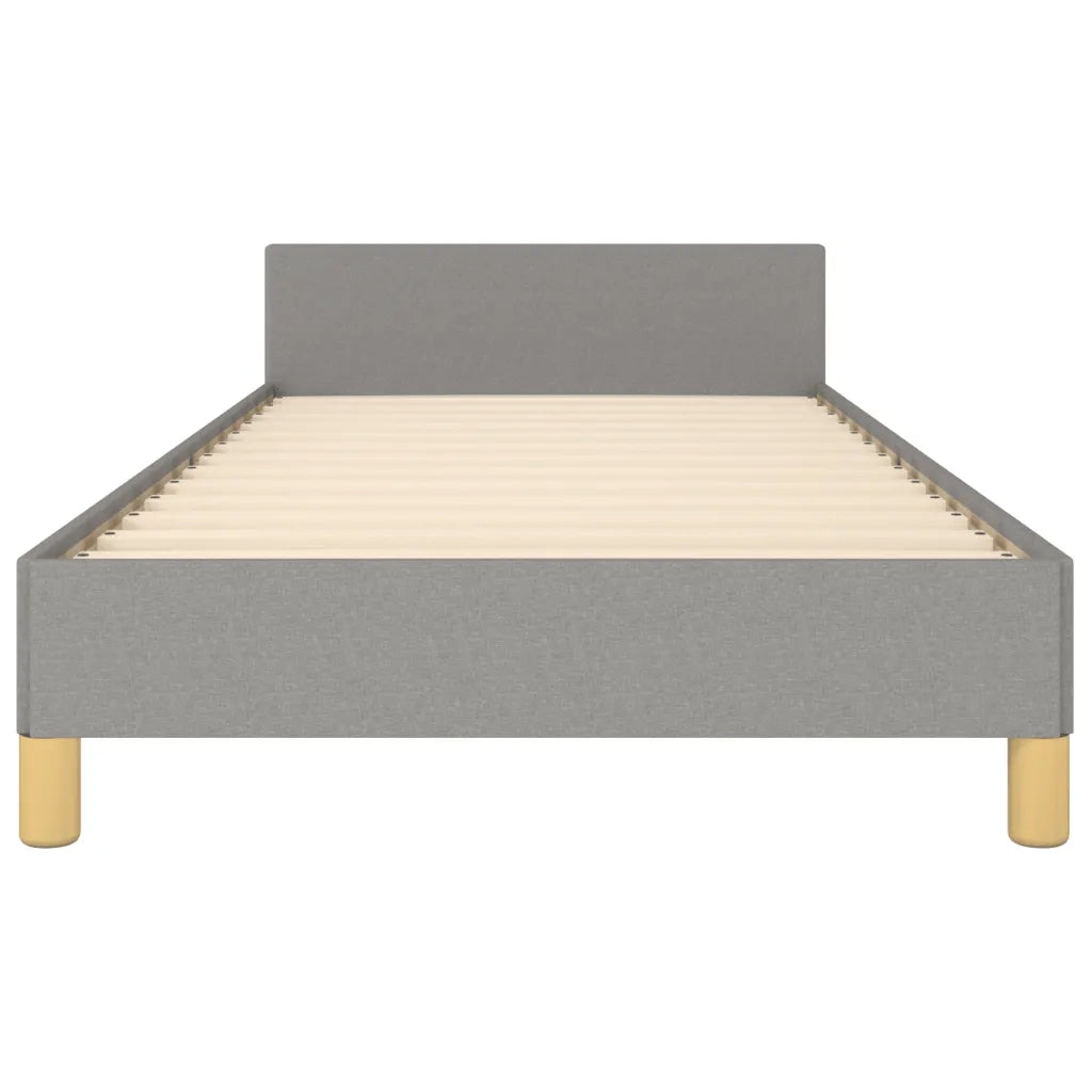 Giroletto con Testiera Grigio Chiaro 90x190 cm in Tessuto 3125341
