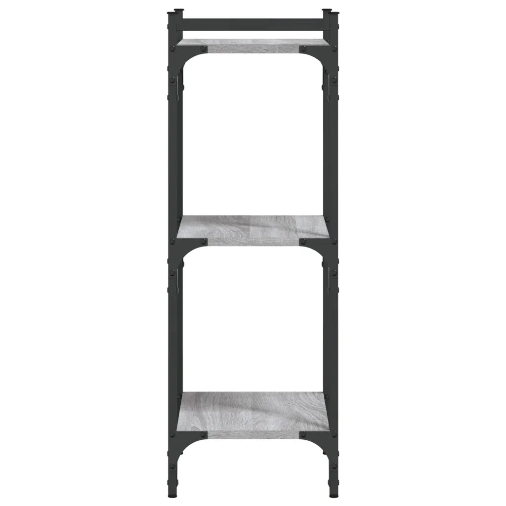 Libreria a 3 Ripiani-Scaffale per Libri-Mobile di Stoccaggio Grigio Sonoma 40x30x86cm Legno Multistrato