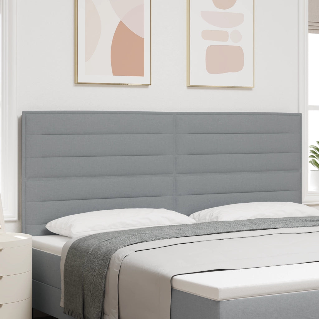 Testata LED Design Linee Grigio Chiaro 200 cm Tessuto