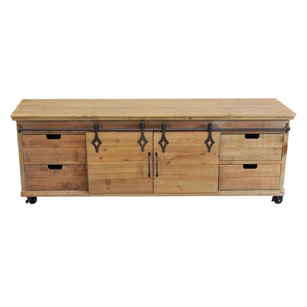 Porta tv per soggiorno Industrial in Legno Metallo cm 151x45x52 - HUGHIE