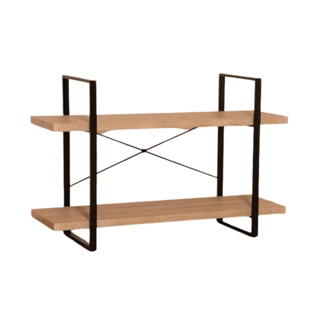 Scaffale industriale SHELVES – 2 ripiani – Legno e metallo – Design loft alla moda
