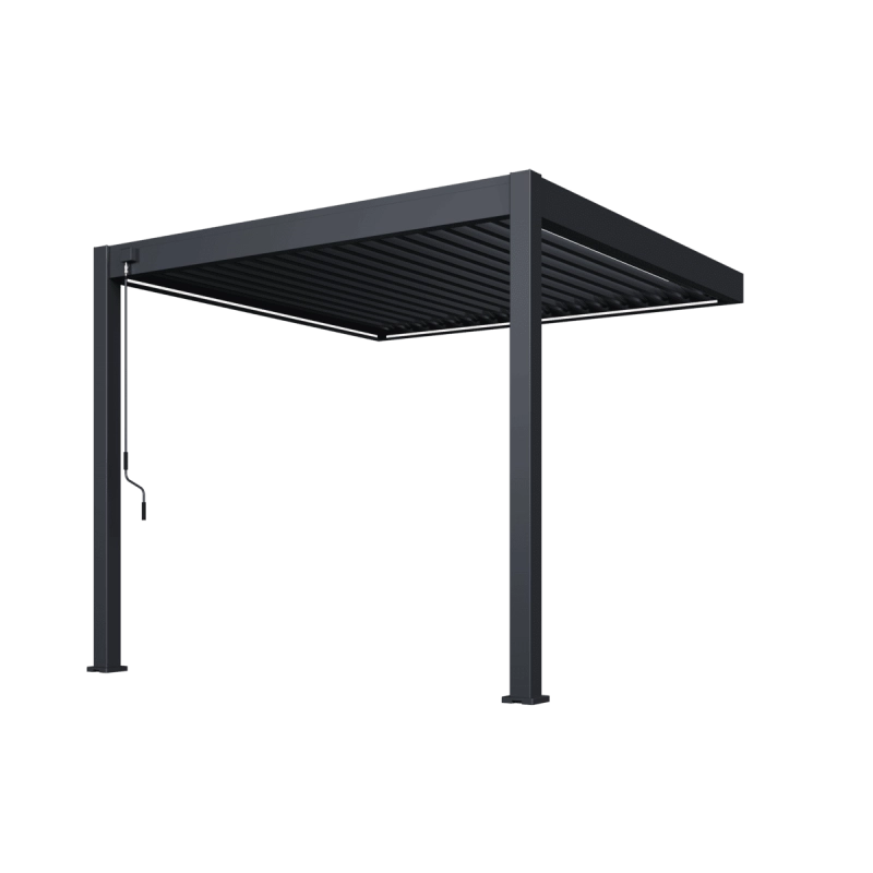 Pergola bioclimatica Ombréa VS 3x3M addossata – Antracite V2