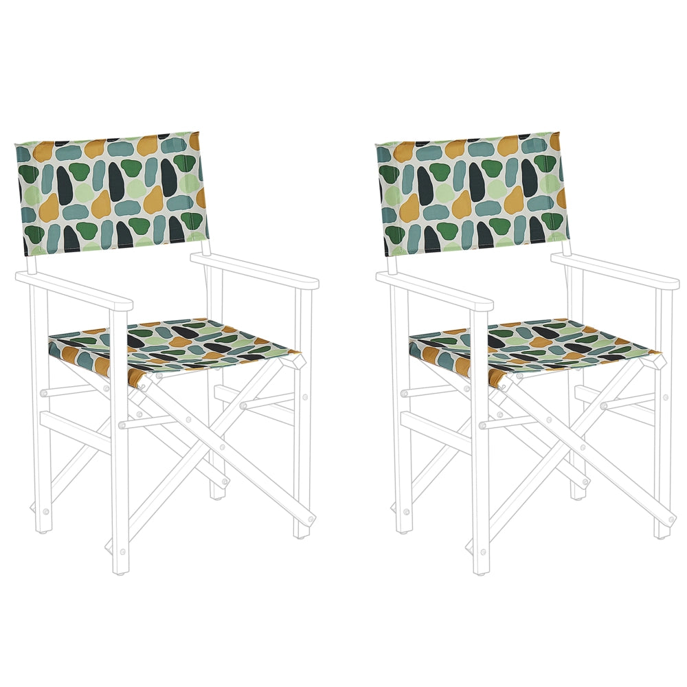 Set di 2 Teli Sostitutivi in tessuto con Motivo geometrico multicolore per Sedie imbracatura schienale e sedile