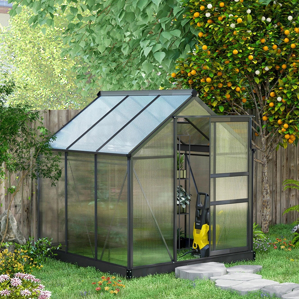 Serra da giardino in policarbonato ¨C zephmum ¨C 190x192x201 cm grigio