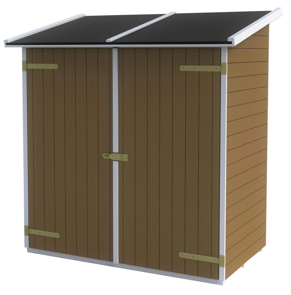 Casette Box da Giardino in Legno Porta Utensili 149x84x172 cm con 2 Porte Ecla Noce