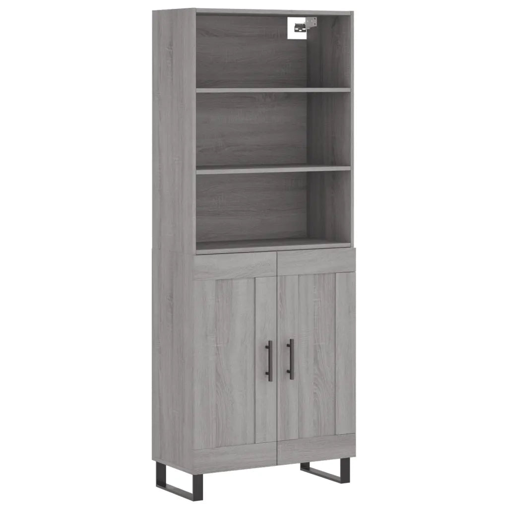 Credenza | Madia | Buffet da pranzo | Armadio da pranzo Grigio Sonoma 69,5x34x180 cm in Legno Multistrato