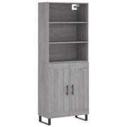 Credenza | Madia | Buffet da pranzo | Armadio da pranzo Grigio Sonoma 69,5x34x180 cm in Legno Multistrato