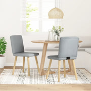 vidaXL Sedie da Pranzo 2 pz Grigio Chiaro in Tessuto