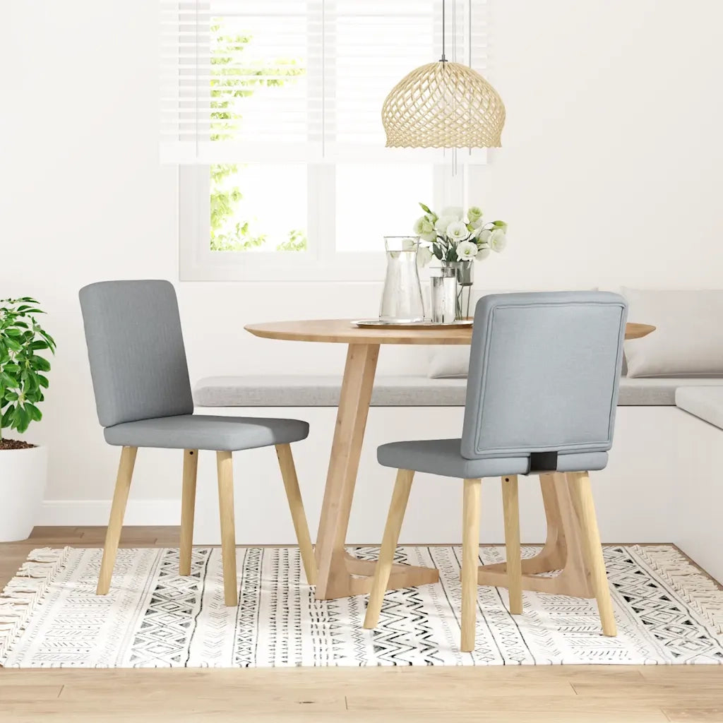 vidaXL Sedie da Pranzo 2 pz Grigio Chiaro in Tessuto