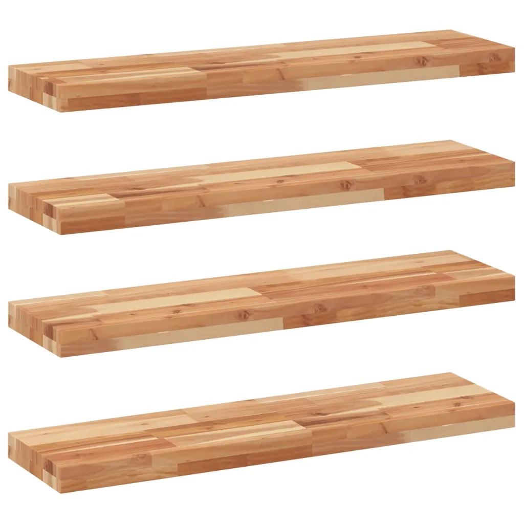 vidaXL Mensole da Parete 4 pz 100x20x4 cm Legno Acacia Rifinito a Olio