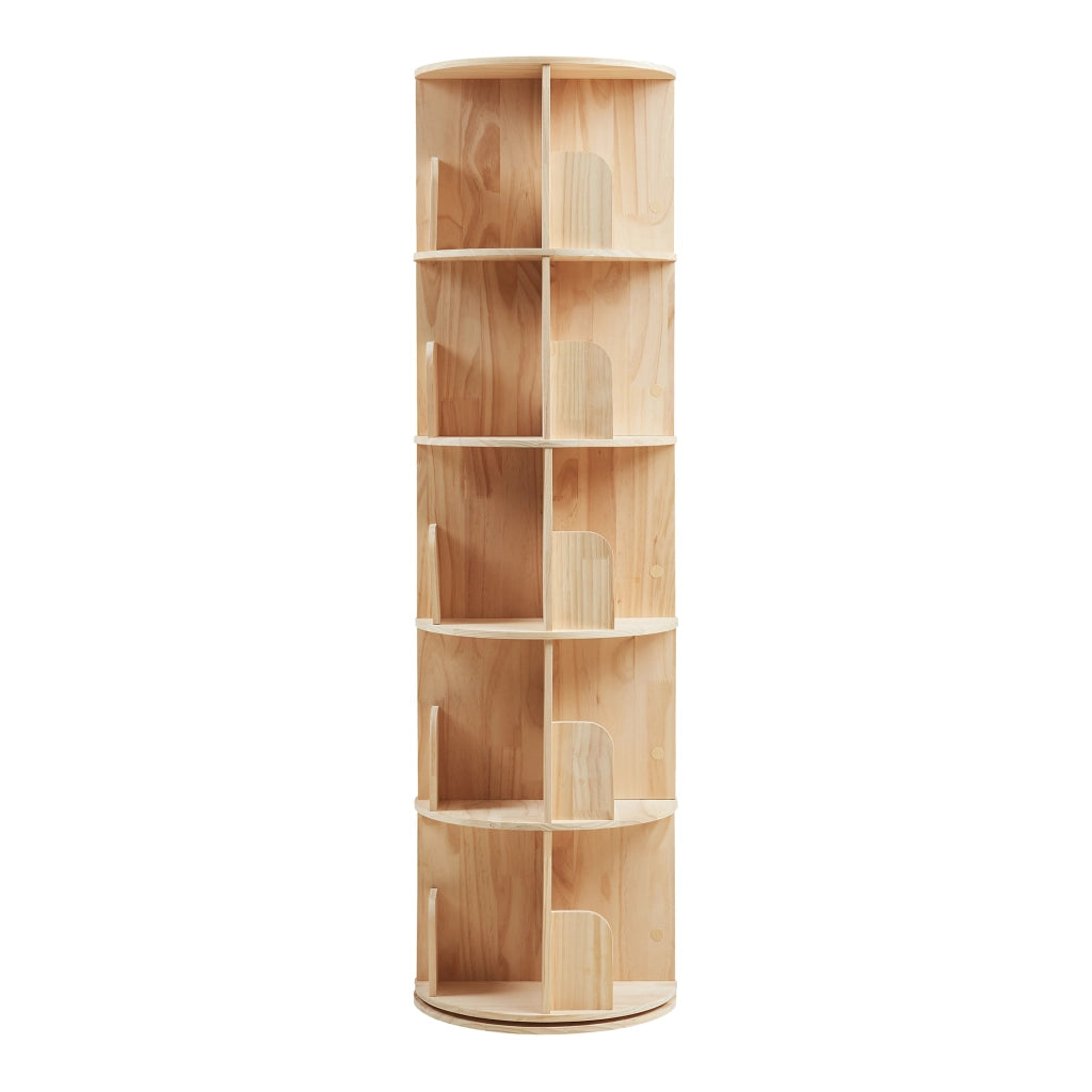 Libreria Girevole Chasek per Cameretta a 5 Livelli in Legno di Pino 157 x Ø44 cm [en.casa]